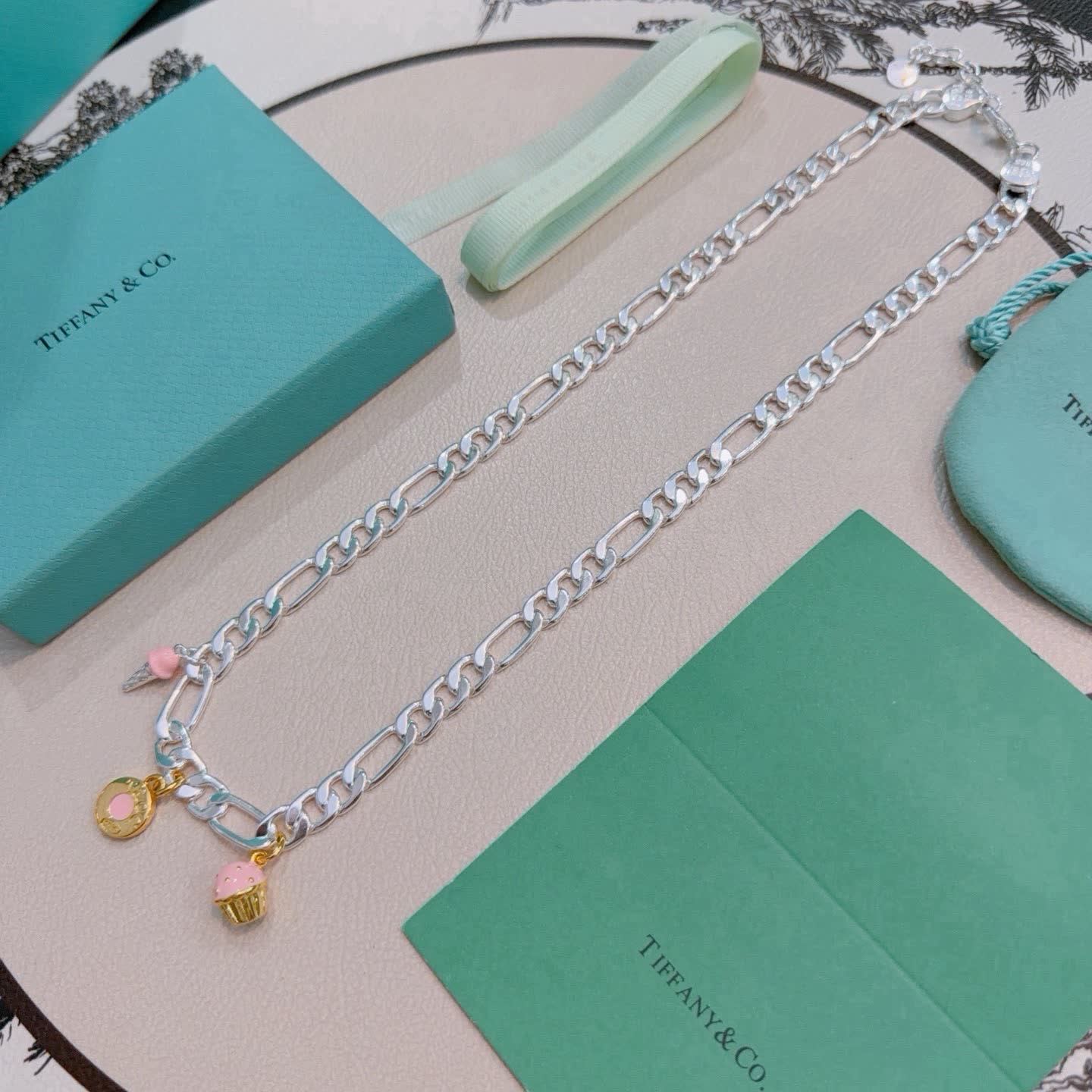 Tiffany & Co. Figaro Chain Necklace with Charm